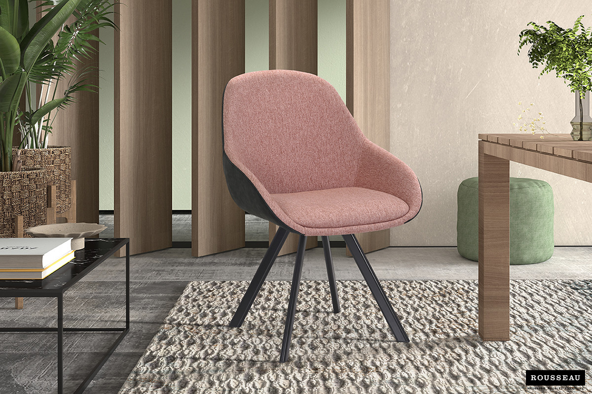 Image 1 for SALE - Stoel Jan Stof Roze Rug PU Donkergrijs