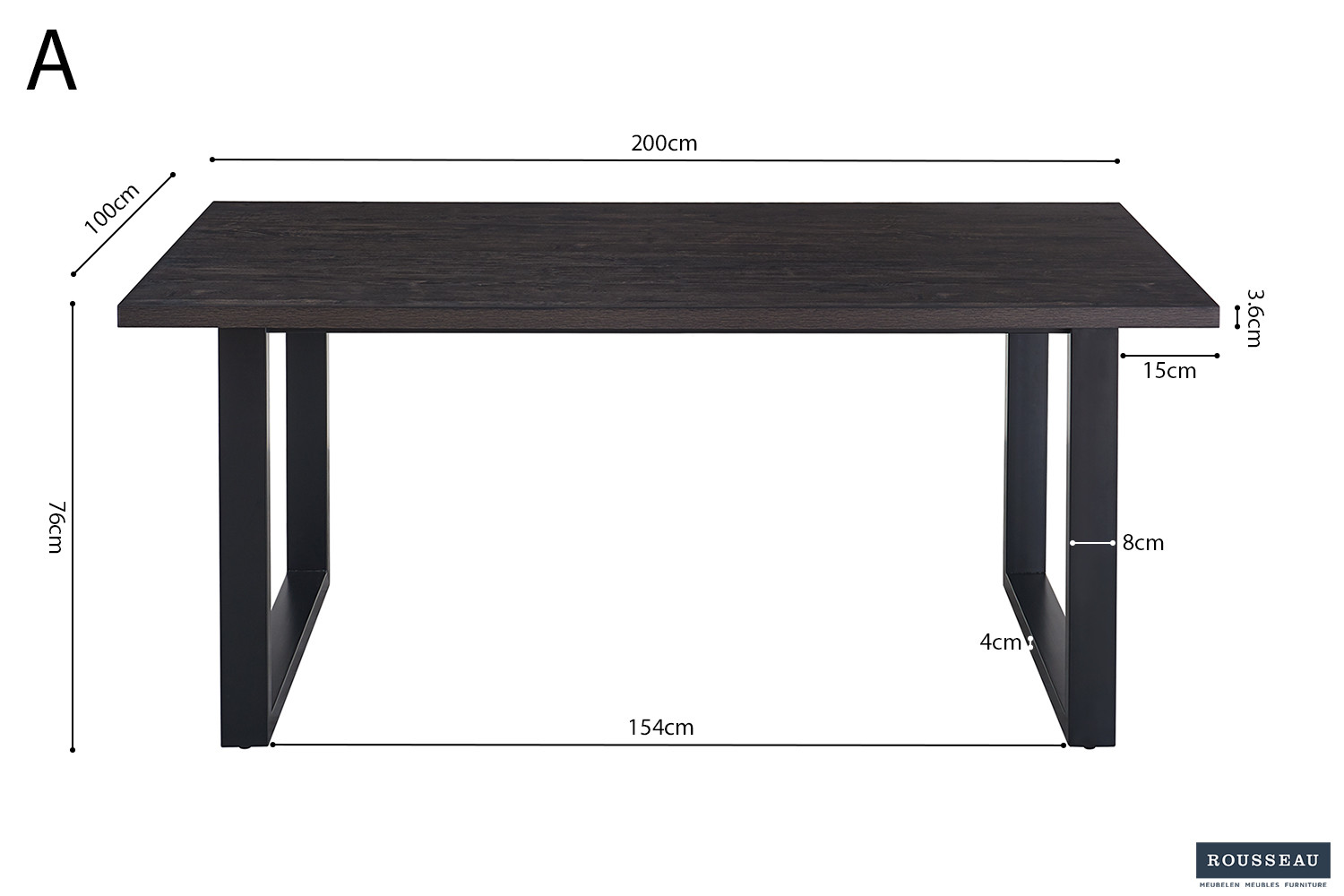 20844401-9e66-4576-8332-0117bdeab71f Image 6 for SALE - Tafel Alexander 200 cm Decor Donkerbruin