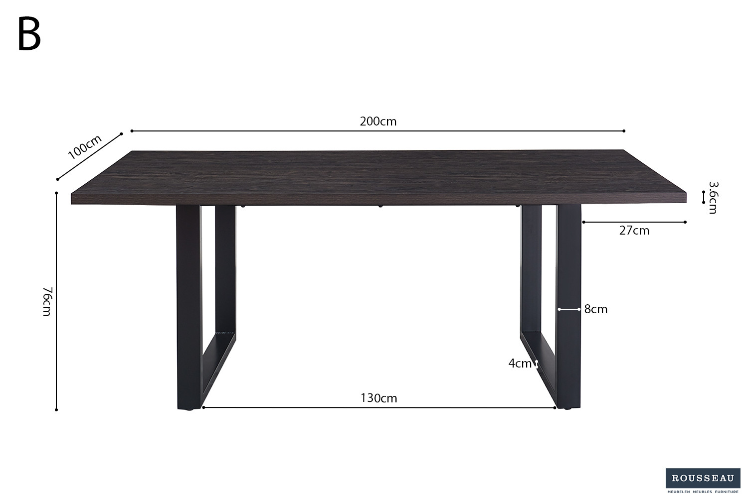 b419a1b7-9744-45bc-84fc-e1e4e46f66b7 Image 7 for SALE - Tafel Alexander 200 cm Decor Donkerbruin