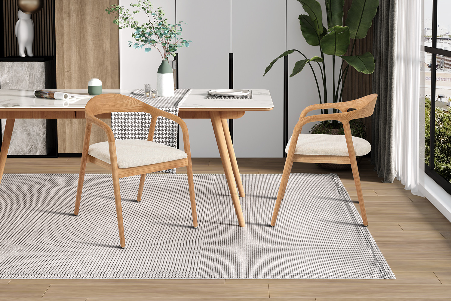 Image 12 for NEW - Stoel Claire Essenhout Naturel Stof Ote Milan 103 Beige