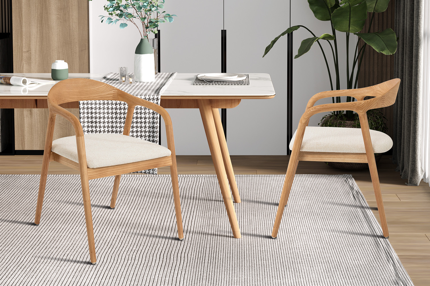 Image 14 for NEW - Stoel Claire Essenhout Naturel Stof Ote Milan 103 Beige