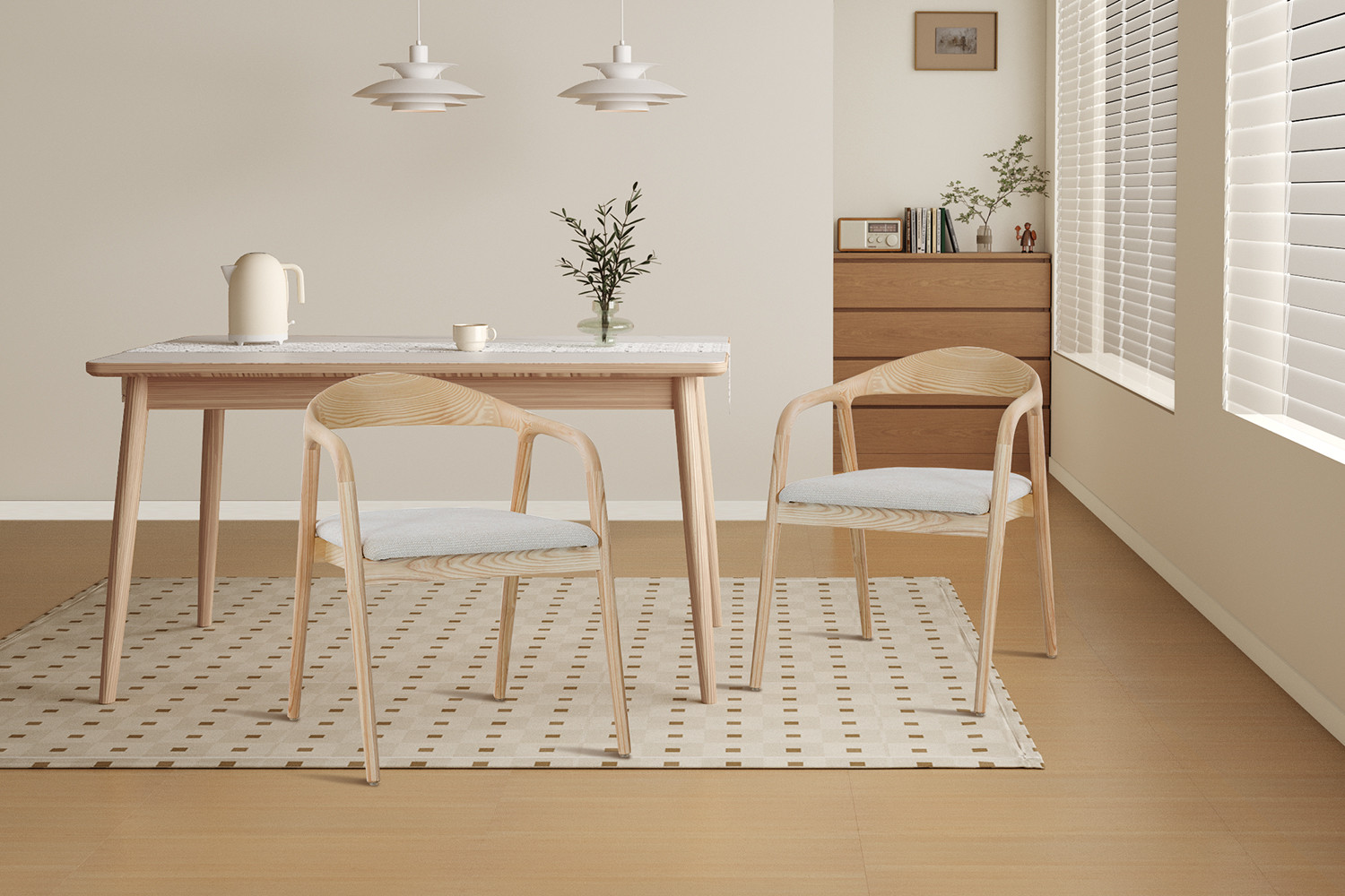 Image 3 for NEW - Stoel Claire Essenhout Naturel Stof Ote Milan 103 Beige