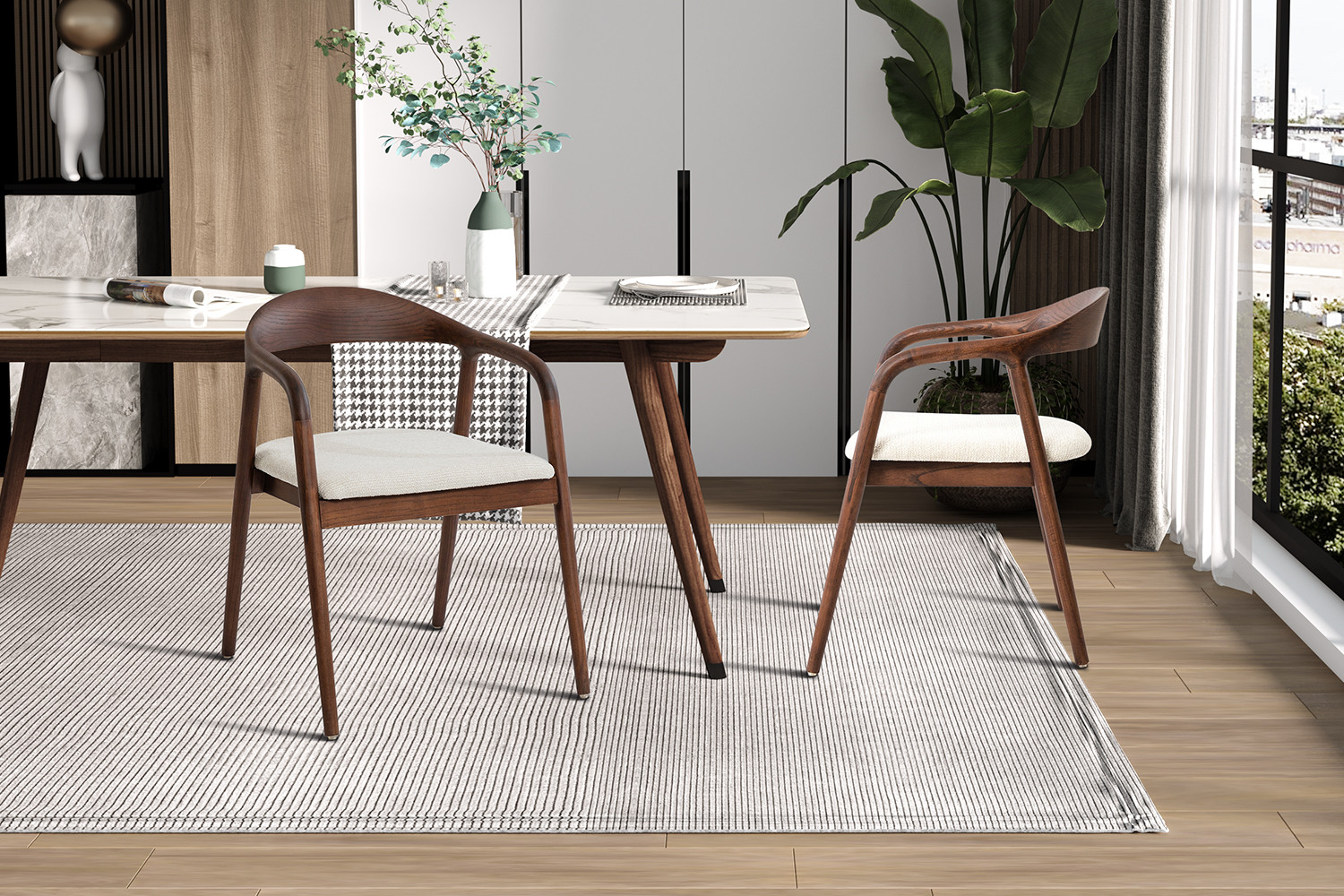 Image 1 for NEW - Stoel Claire Essenhout Walnoot Stof Ote Milan 103 Beige