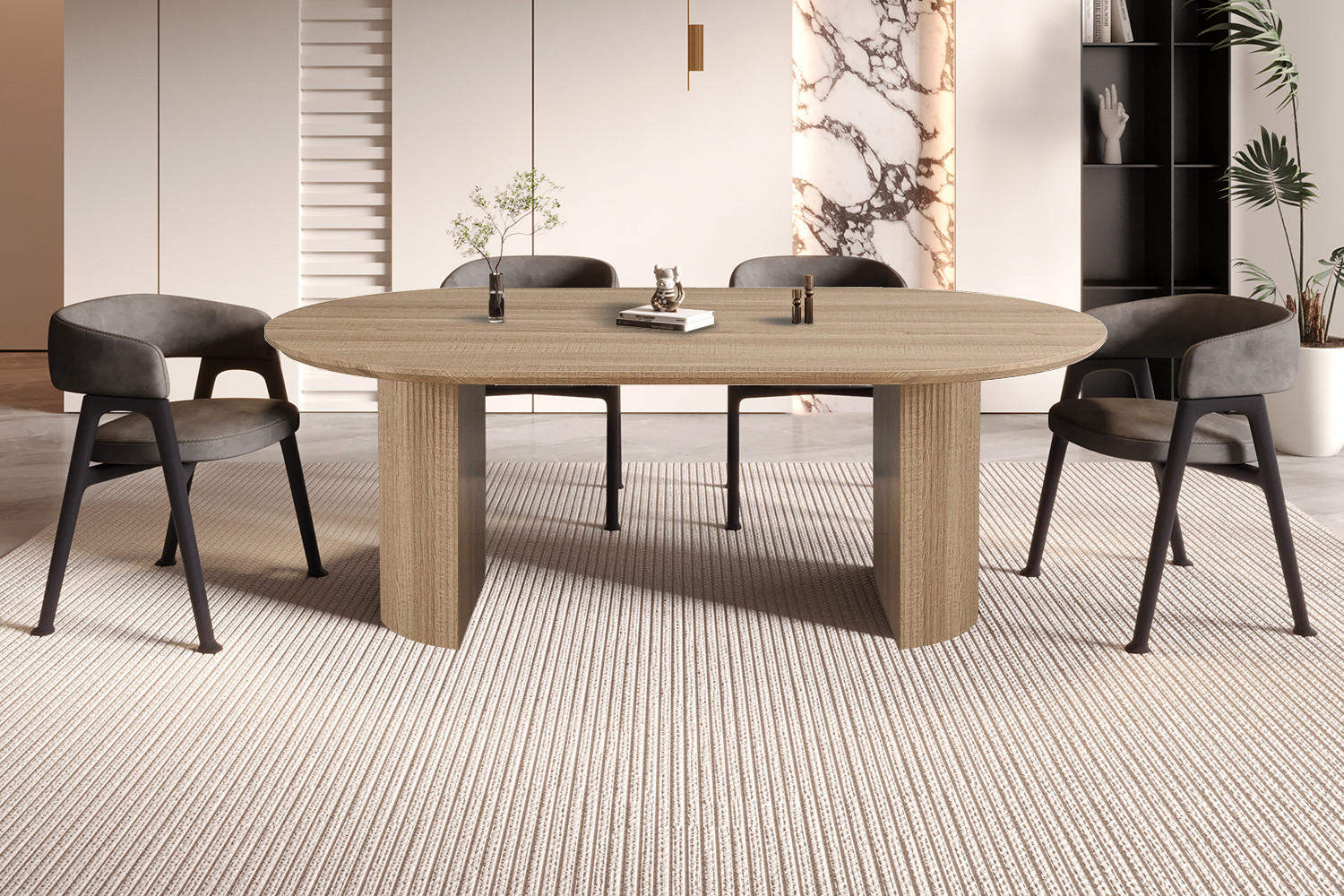 Image 1 for NEW - Tafel Lagos 220 cm Ovaal Decor Eik Naturel