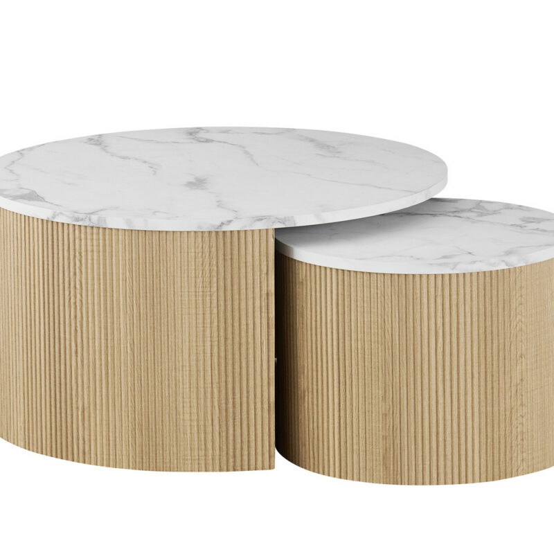 Image 2 for NEW - Salontafel Rowan Rond Decor Marmer Beige