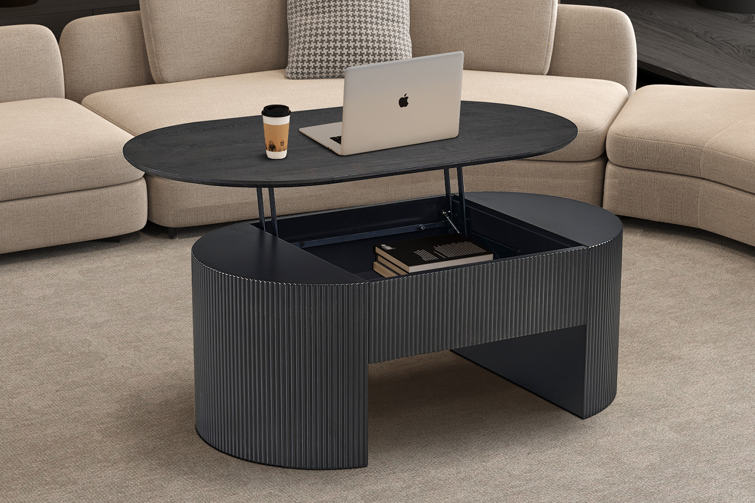 Image 1 for NEW - Salontafel Lagos 120 cm Lift-top Decor Donkerbruin