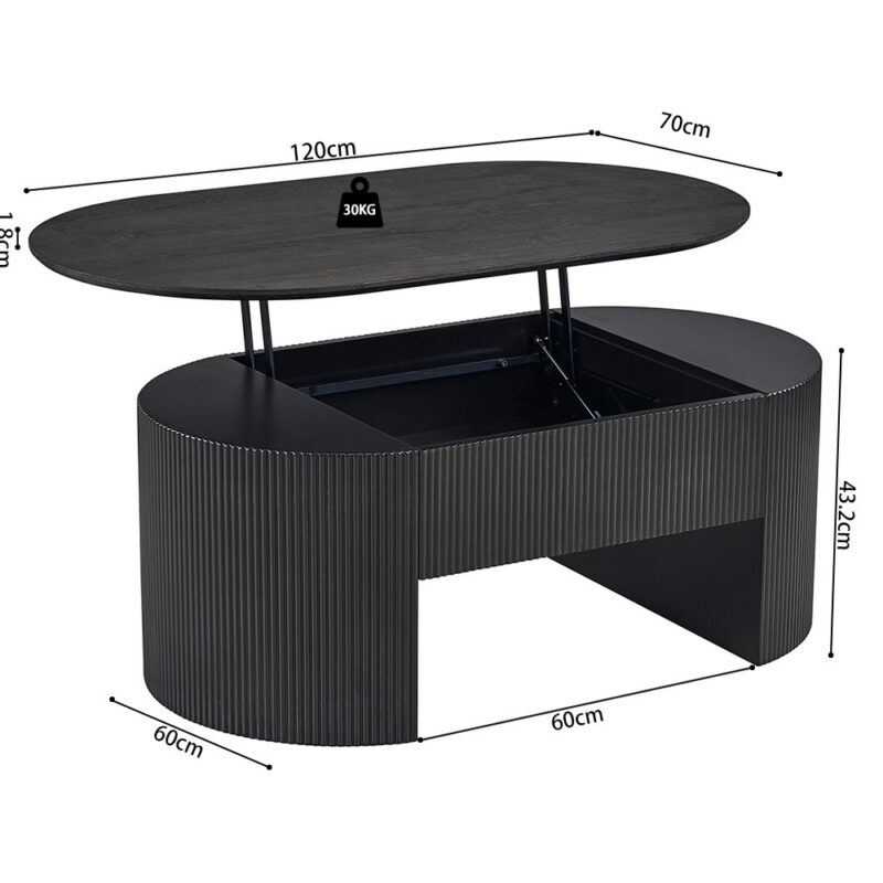 Image 13 for NEW - Salontafel Lagos 120 cm Lift-top Decor Donkerbruin