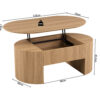 Image 13 for NEW - Salontafel Lagos 120 cm Lift-top Decor Eik Naturel