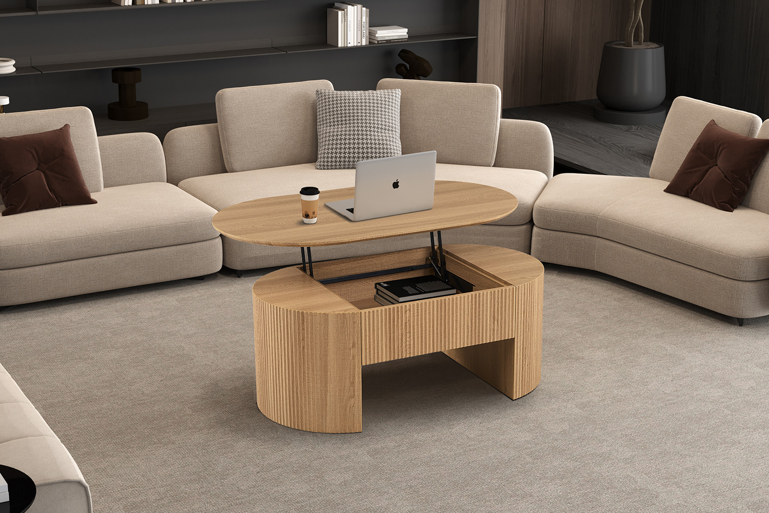 Image 4 for NEW - Salontafel Lagos 120 cm Lift-top Decor Eik Naturel