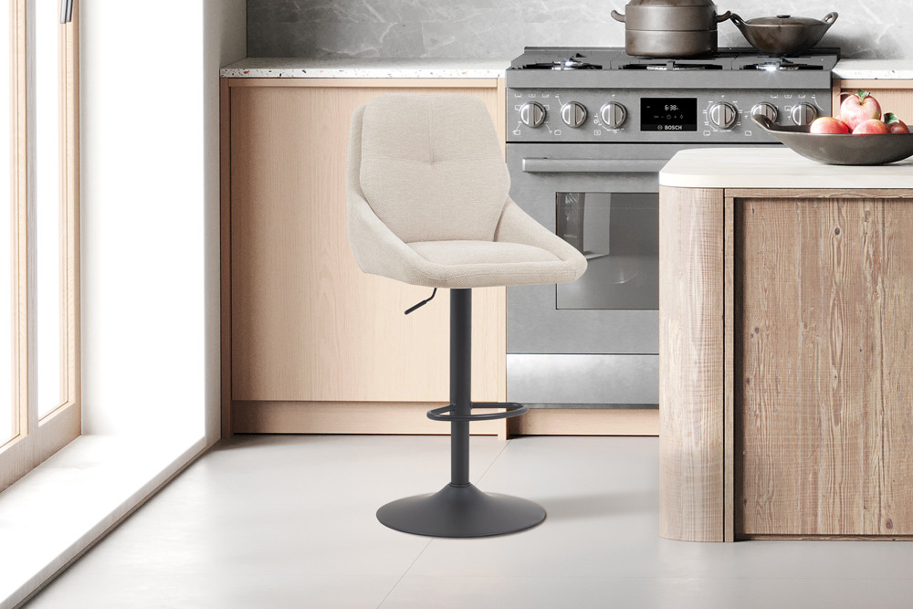 Image 2 for NEW - Barstoel Sabine Stof Ote Sea 140 Draaibaar Ecru