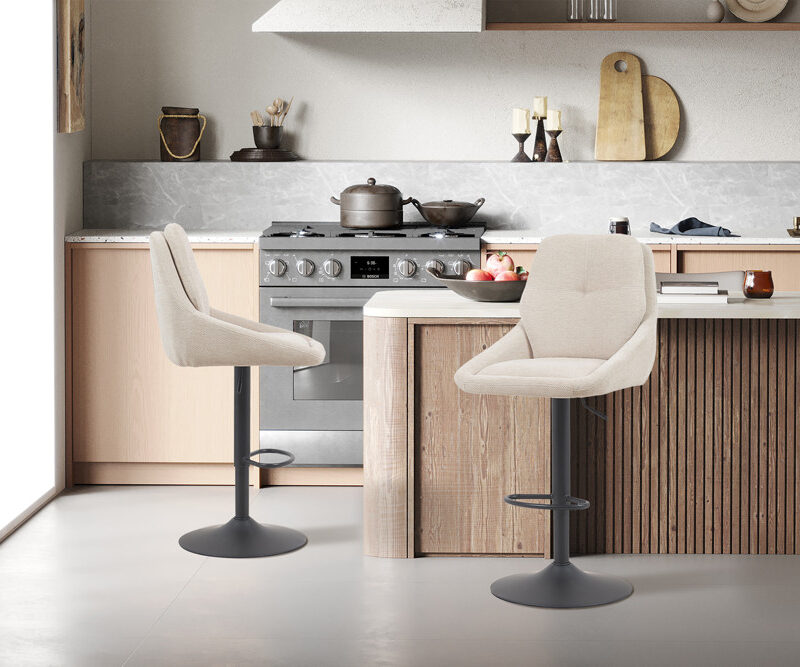 Image 3 for NEW - Barstoel Sabine Stof Ote Sea 140 Draaibaar Ecru