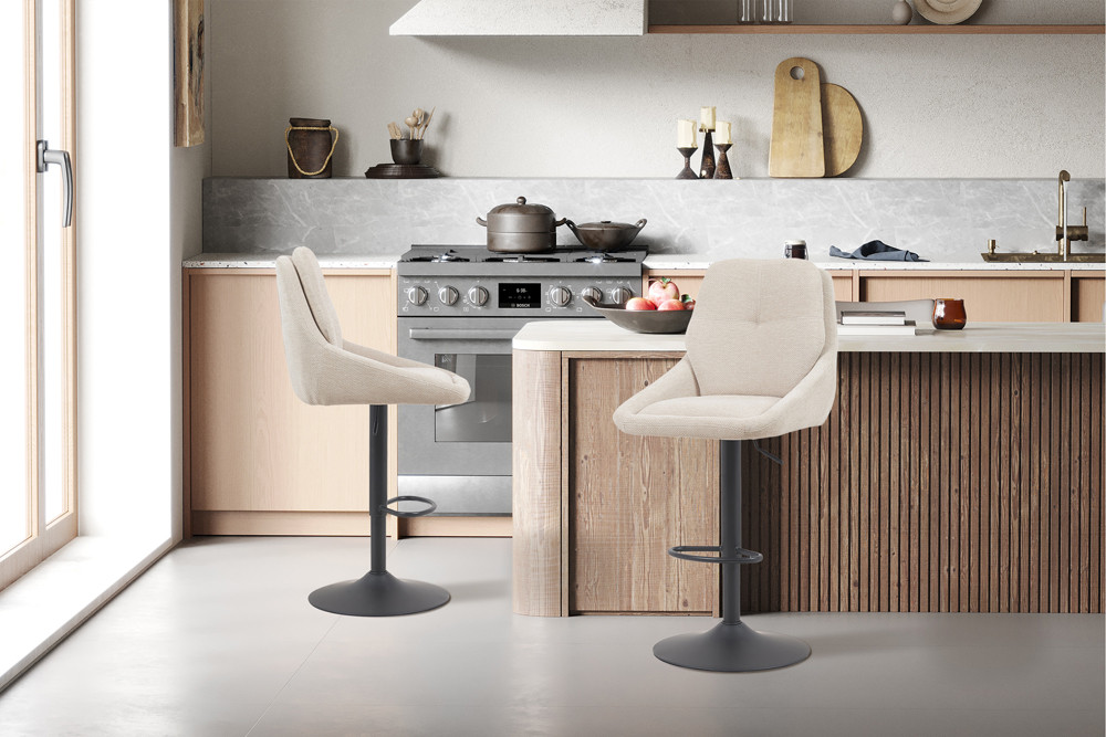 Image 3 for NEW - Barstoel Sabine Stof Ote Sea 140 Draaibaar Ecru