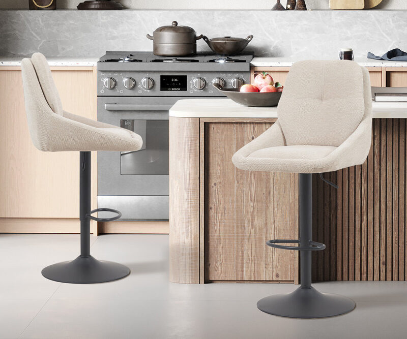 Image 1 for NEW - Barstoel Sabine Stof Ote Sea 140 Draaibaar Ecru