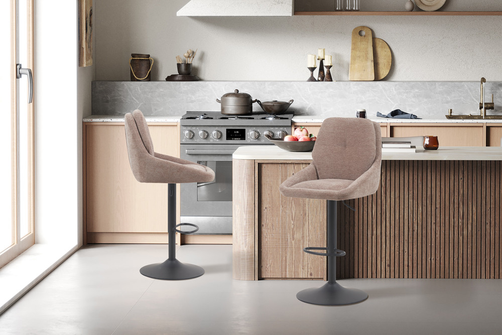 Image 3 for NEW - Barstoel Sabine Stof Ote Sea 173 Draaibaar Zand