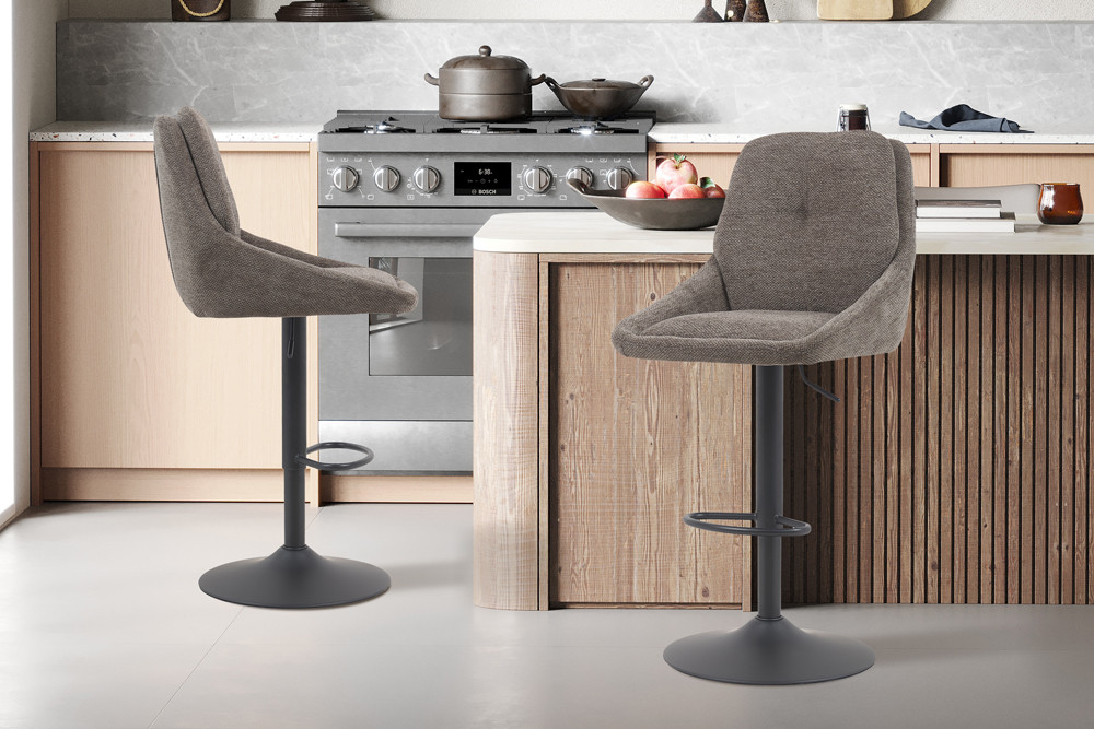 Image 1 for NEW - Barstoel Sabine Stof Ote Sea 456 Draaibaar Grijs