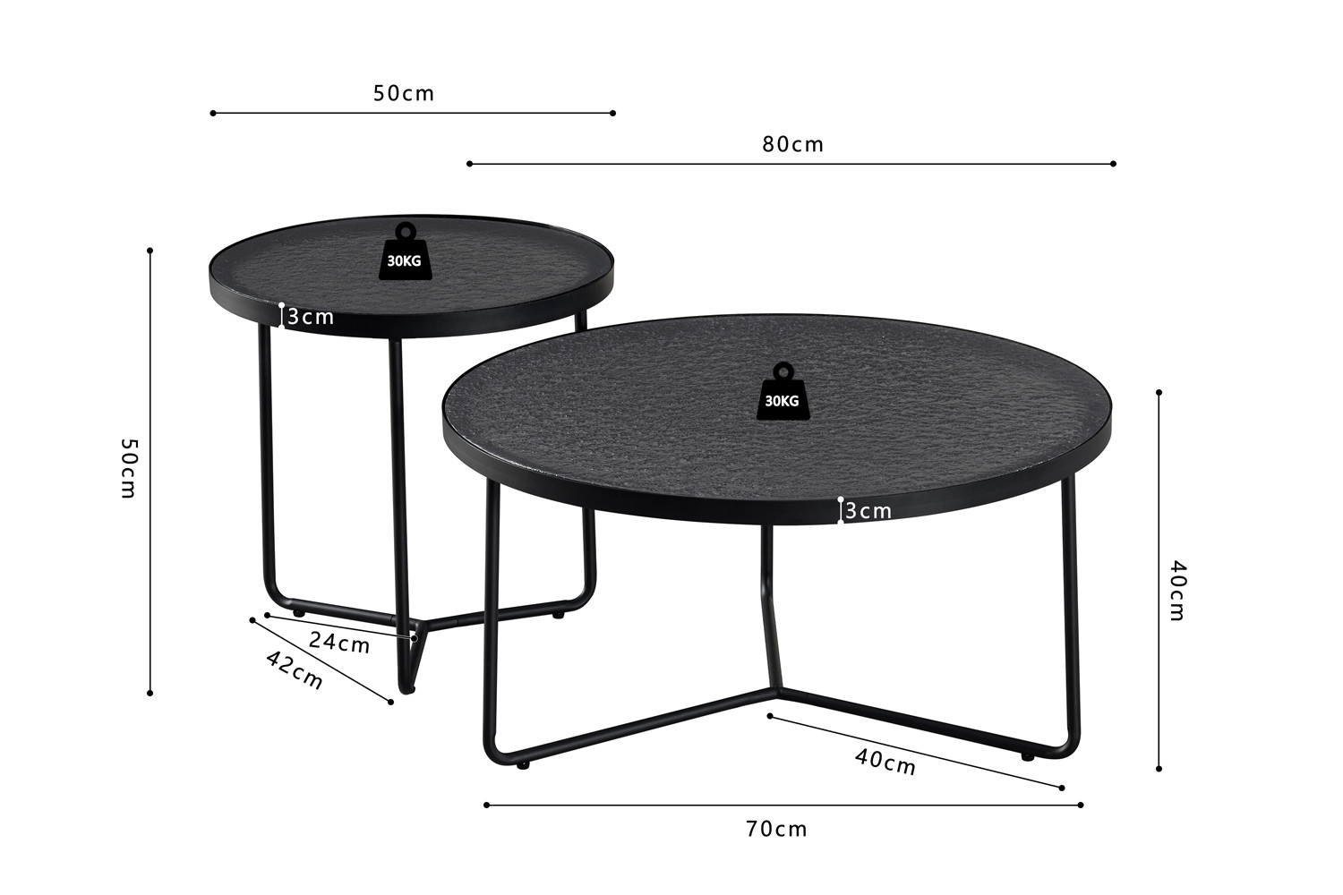 Image 8 for NEW - Salontafel Melia Rond Grijs Glas