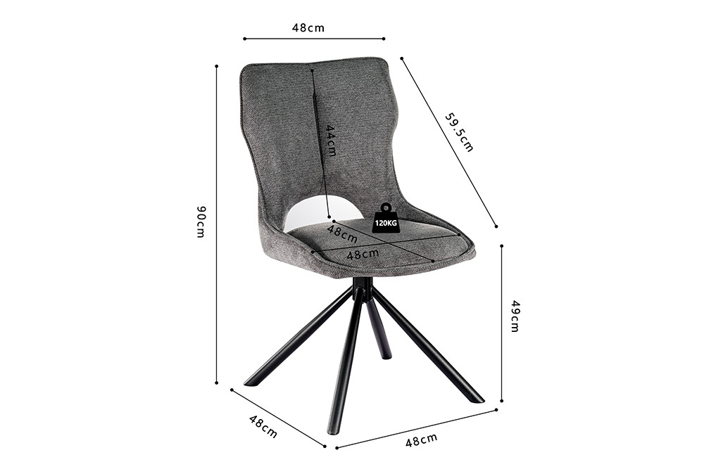 Image 11 for NEW - Stoel Mori Draaibaar tot 0 Stof Ote Share 456 Donkergrijs