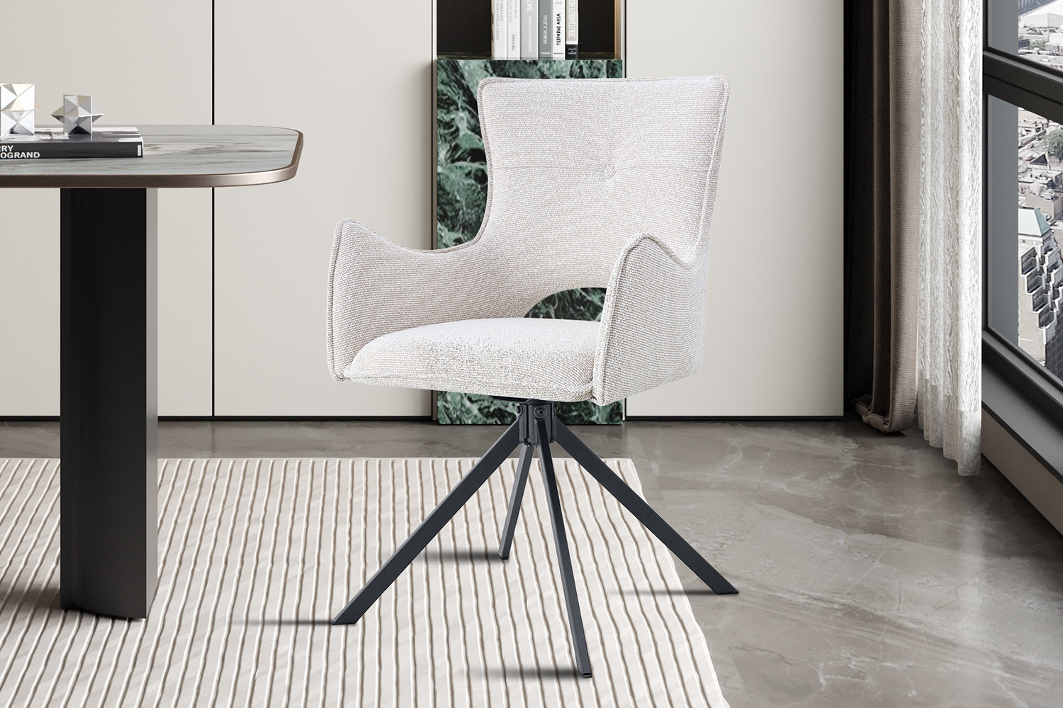 Image 2 for NEW - Stoel Billy Draaibaar tot 0 Stof Ote Harper 110 Ecru