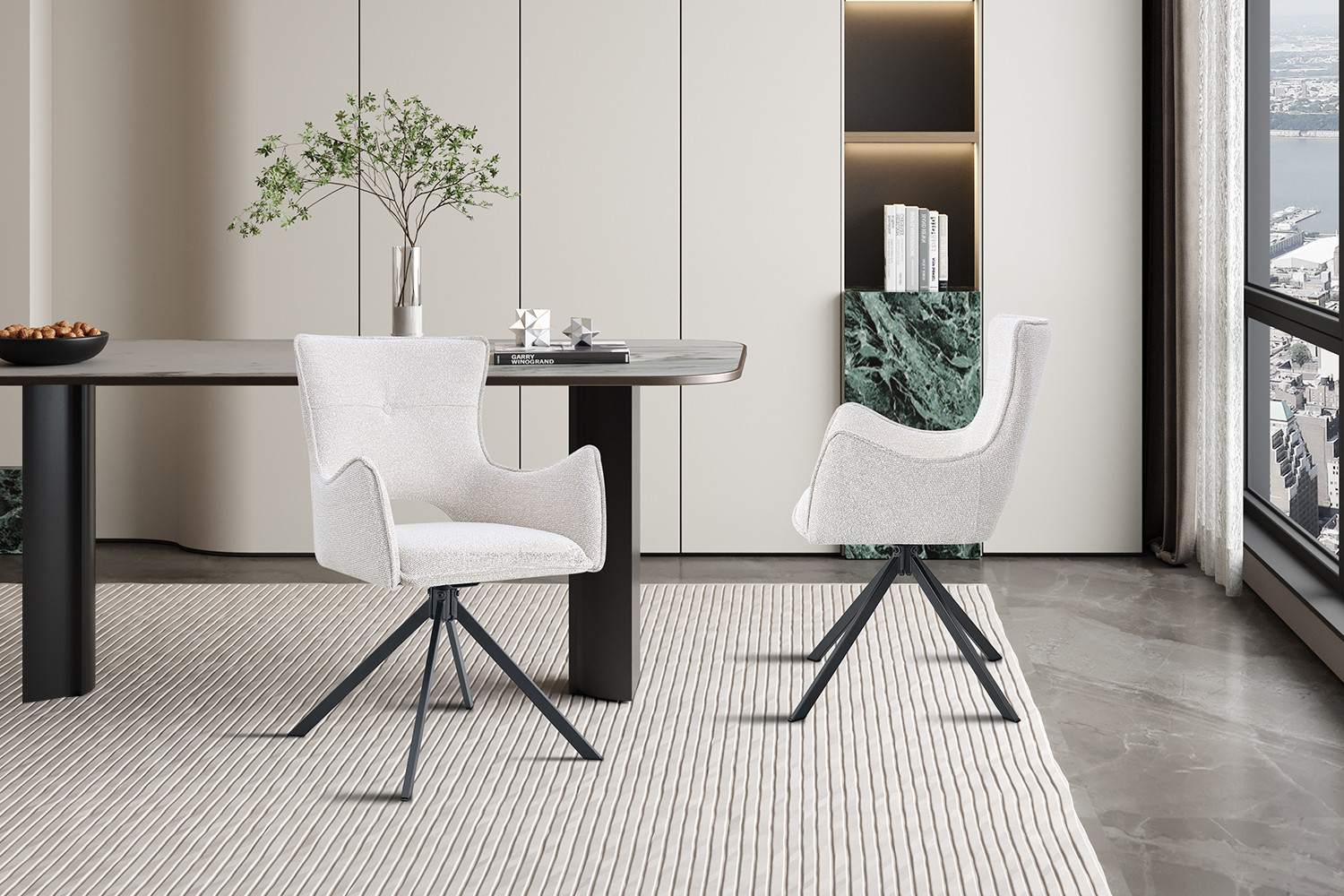 Image 3 for NEW - Stoel Billy Draaibaar tot 0 Stof Ote Harper 110 Ecru