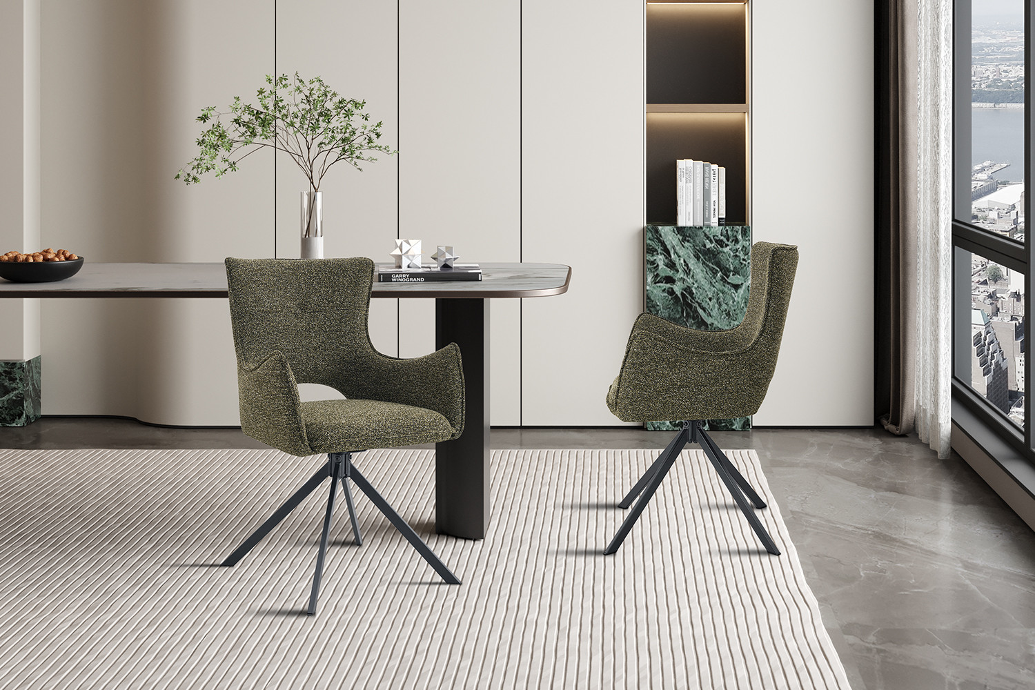 Image 3 for NEW - Stoel Billy Draaibaar tot 0 Stof Ote Harper 355 Groen