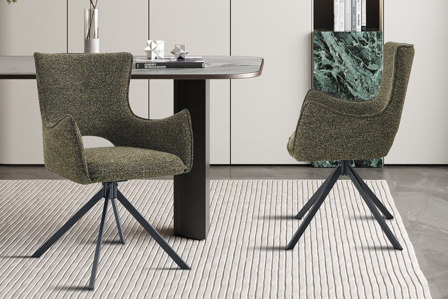 Image 1 for NEW - Stoel Billy Draaibaar tot 0 Stof Ote Harper 355 Groen