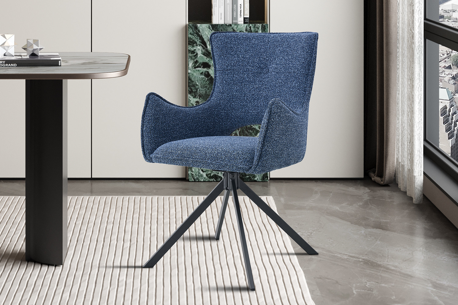 Image 2 for NEW - Stoel Billy Draaibaar tot 0 Stof Ote Harper 312 Blauw