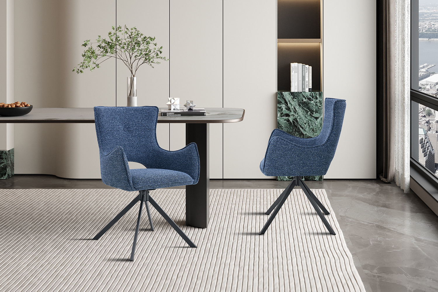 Image 3 for NEW - Stoel Billy Draaibaar tot 0 Stof Ote Harper 312 Blauw