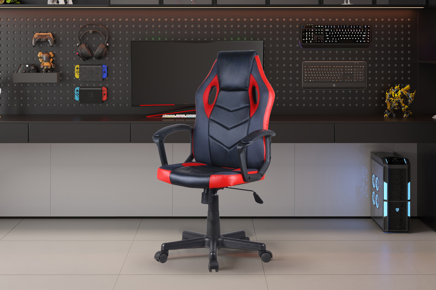 Image 1 for NEW - Gamingstoel Tiger PU Zwart/Rood/Grijs