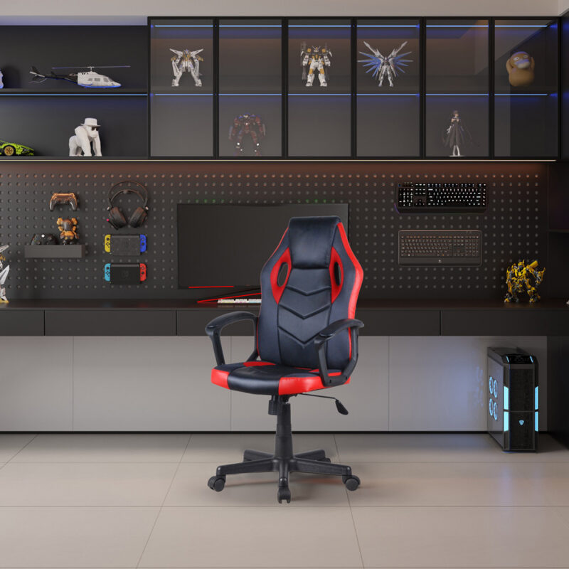 Image 2 for Gamingstoel Tiger PU Zwart/Rood/Grijs