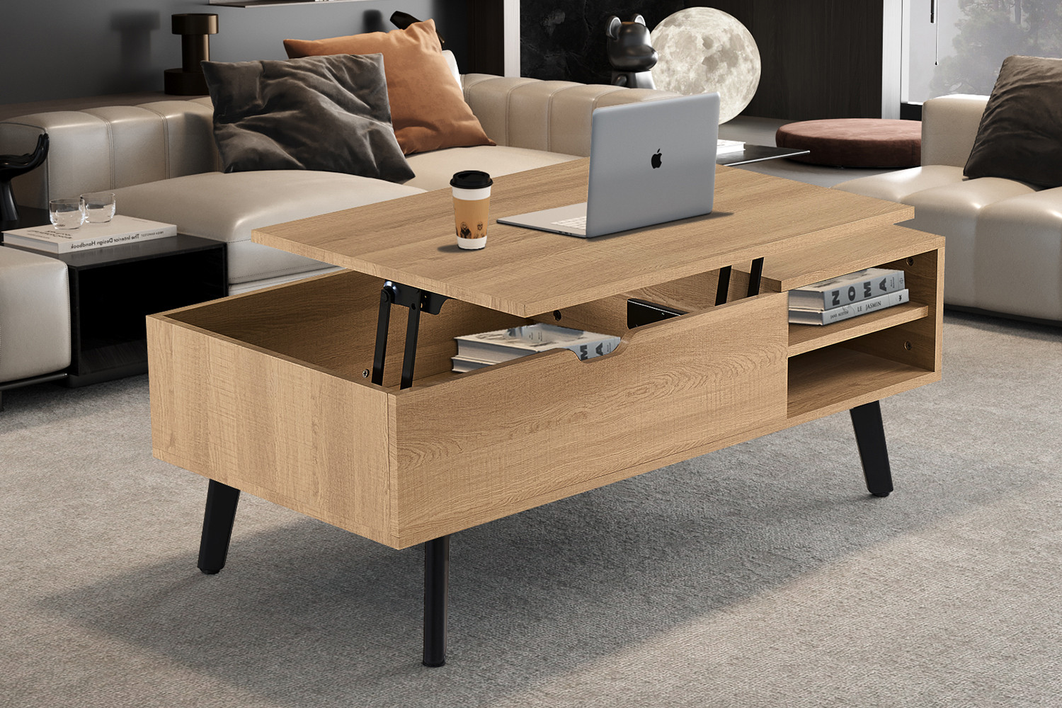 Image 2 for NEW - Salontafel Justine Opklapbare top Decor Eik Naturel