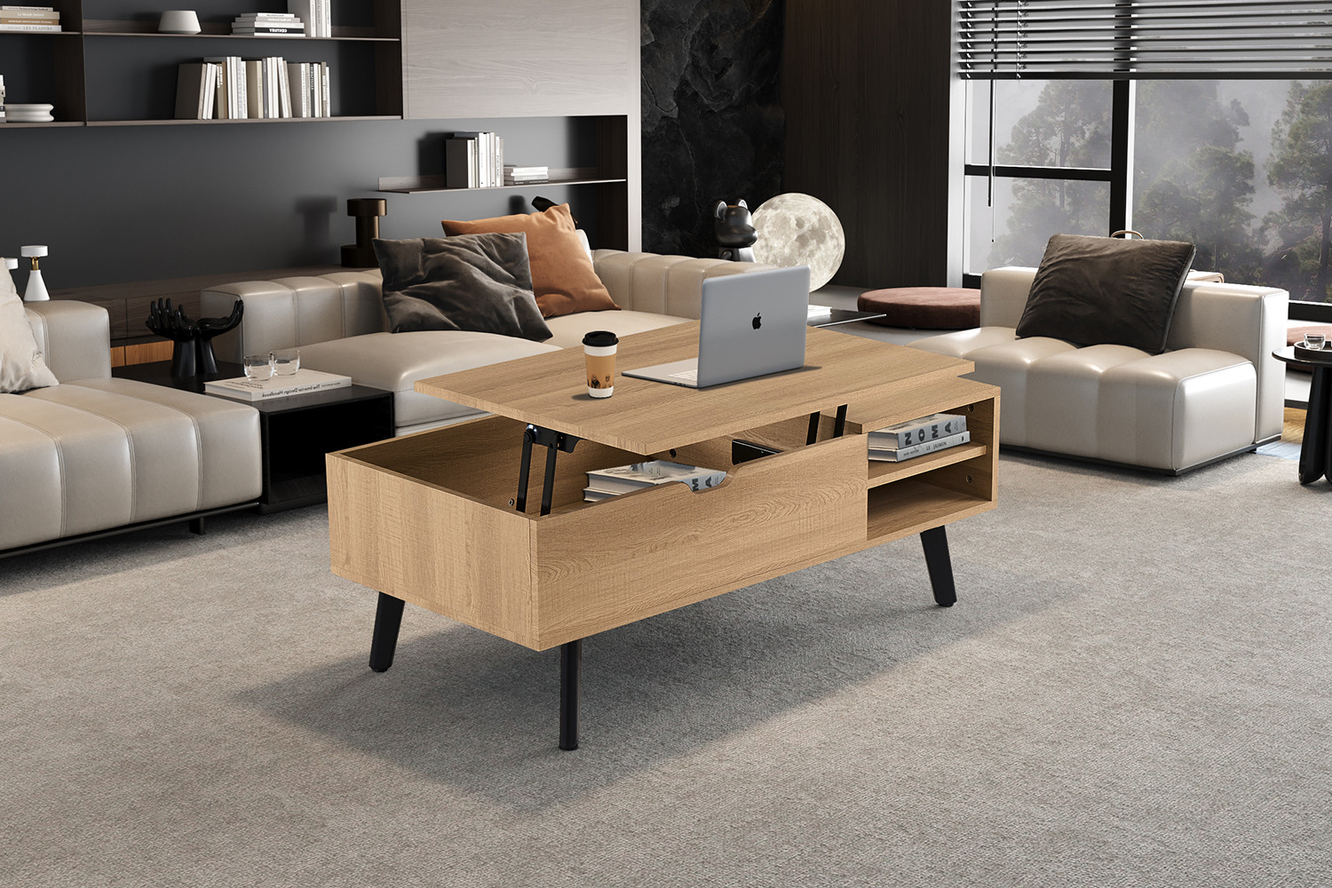 Image 4 for NEW - Salontafel Justine Opklapbare top Decor Eik Naturel