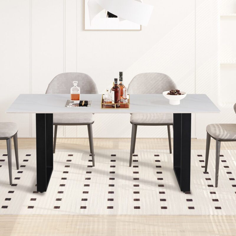 Image 1 for NEW - Tafel Poseidon 180 cm Rechthoekig Glanzend Steen Wit