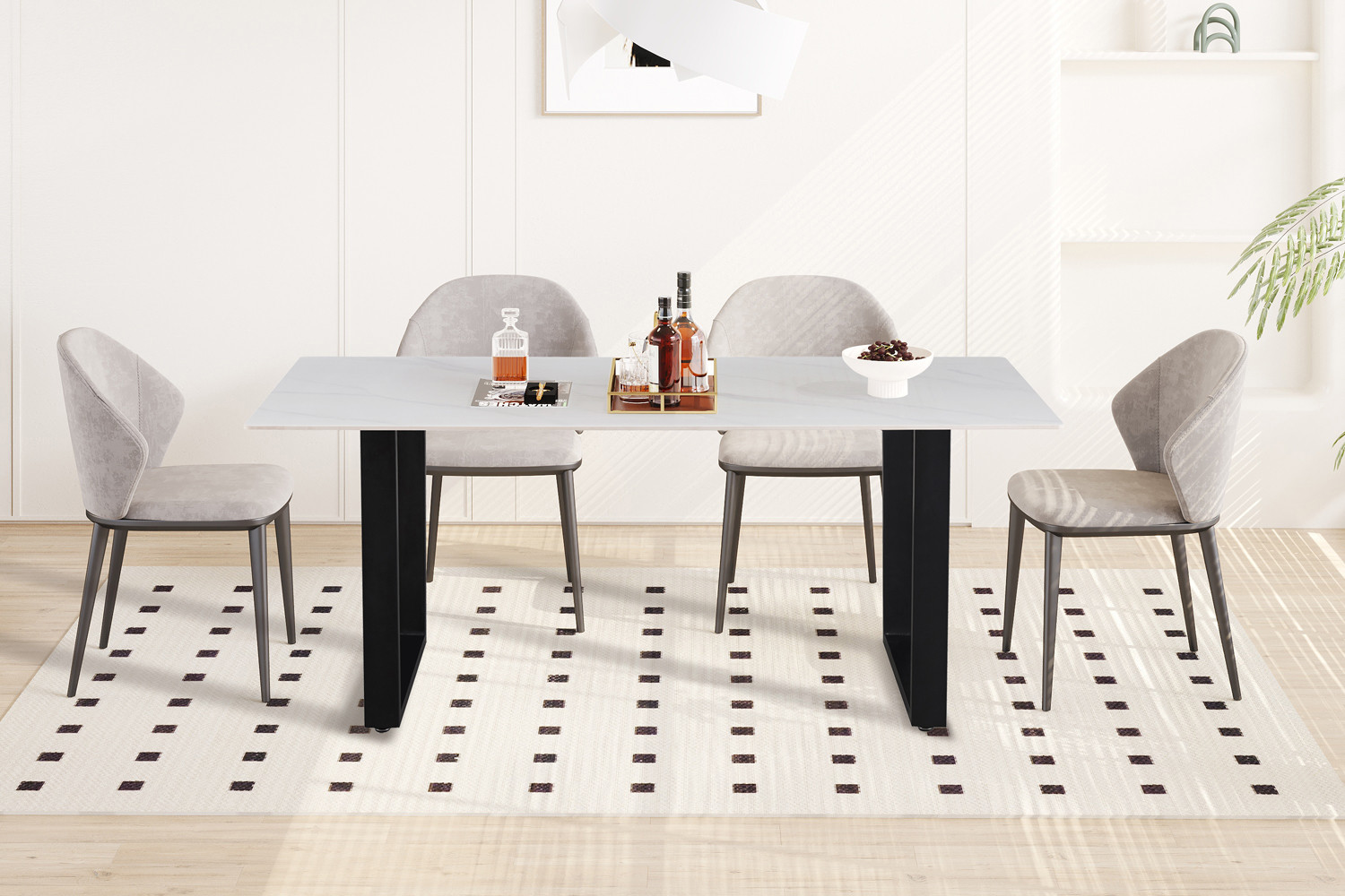 624956eb-94b4-4597-bee1-16474e98f725 Image 1 for NEW - Tafel Poseidon 180 cm Rechthoekig Glanzend Steen Wit