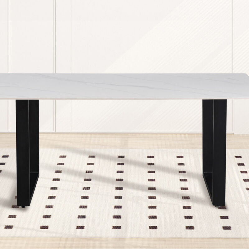 Image 2 for NEW - Tafel Poseidon 180 cm Rechthoekig Glanzend Steen Wit