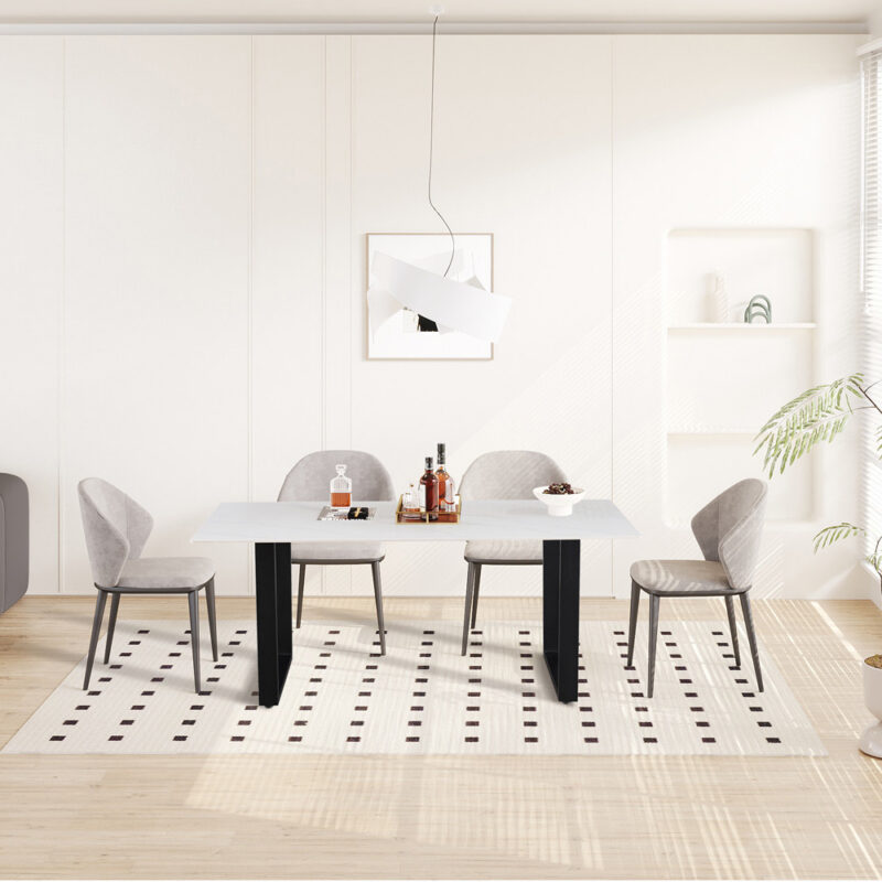 Image 3 for NEW - Tafel Poseidon 180 cm Rechthoekig Glanzend Steen Wit