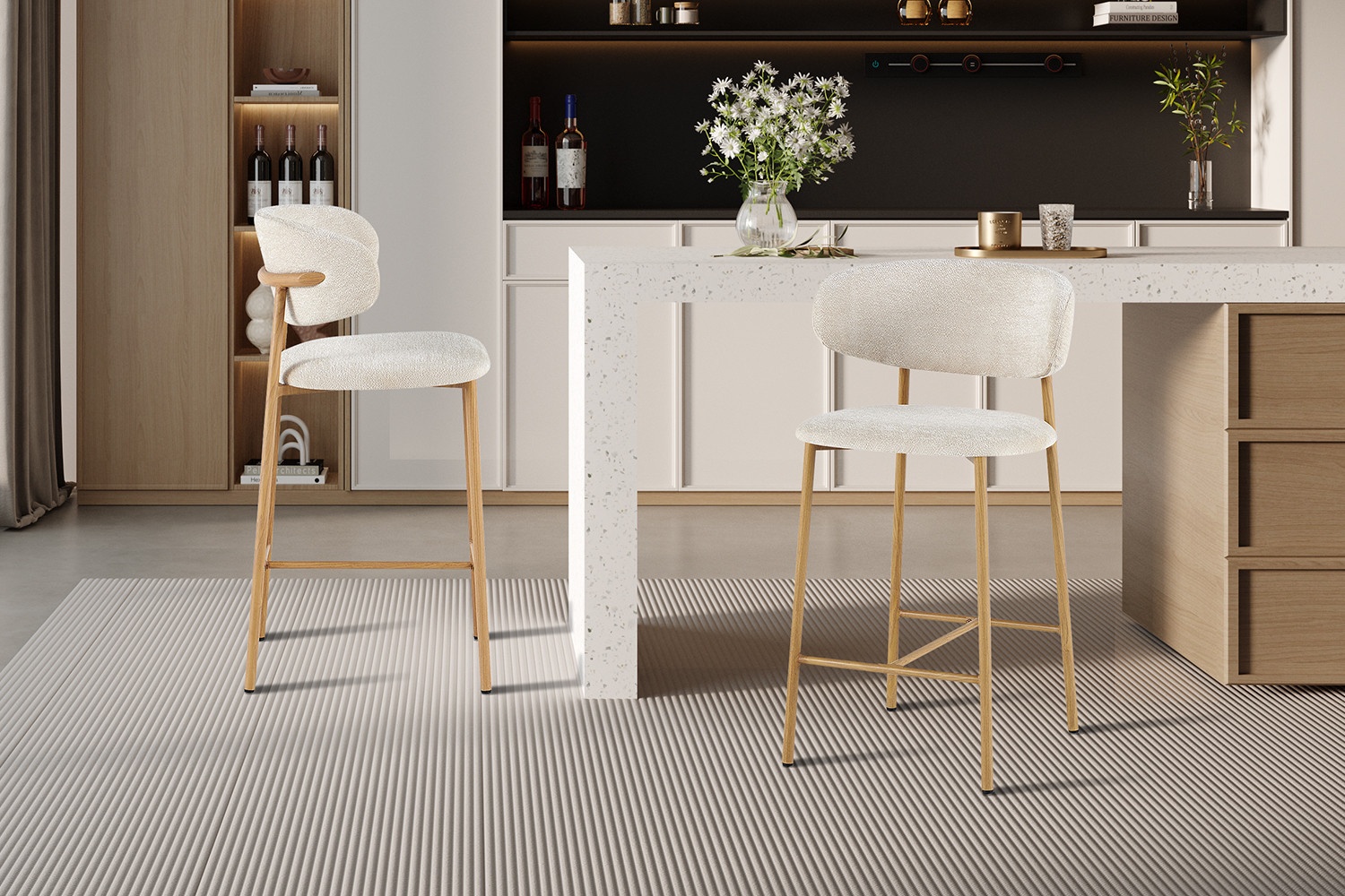 Image 3 for NEW - Counterstoel Coco Naturel - Stof Raven 24 Beige