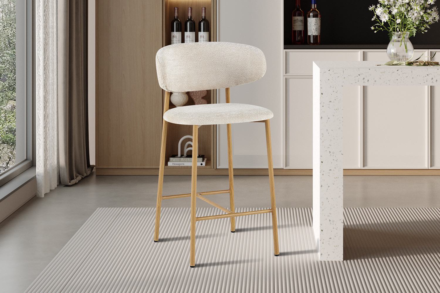 Image 2 for NEW - Counterstoel Coco Naturel - Stof Raven 24 Beige