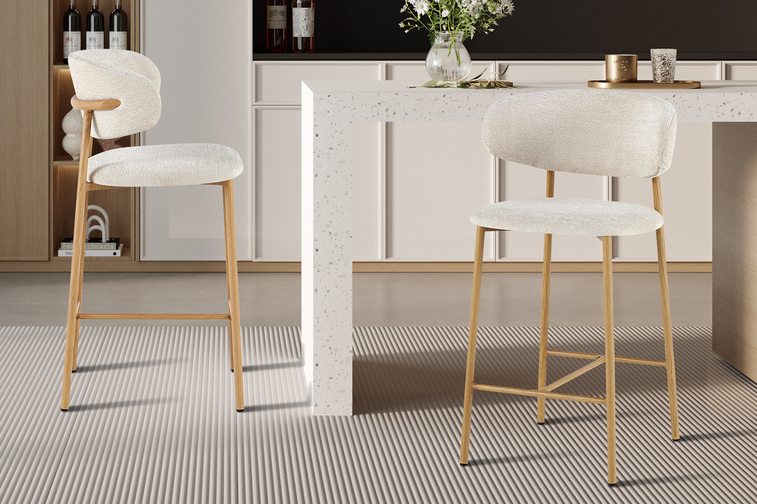 Image 1 for NEW - Counterstoel Coco Naturel - Stof Raven 24 Beige