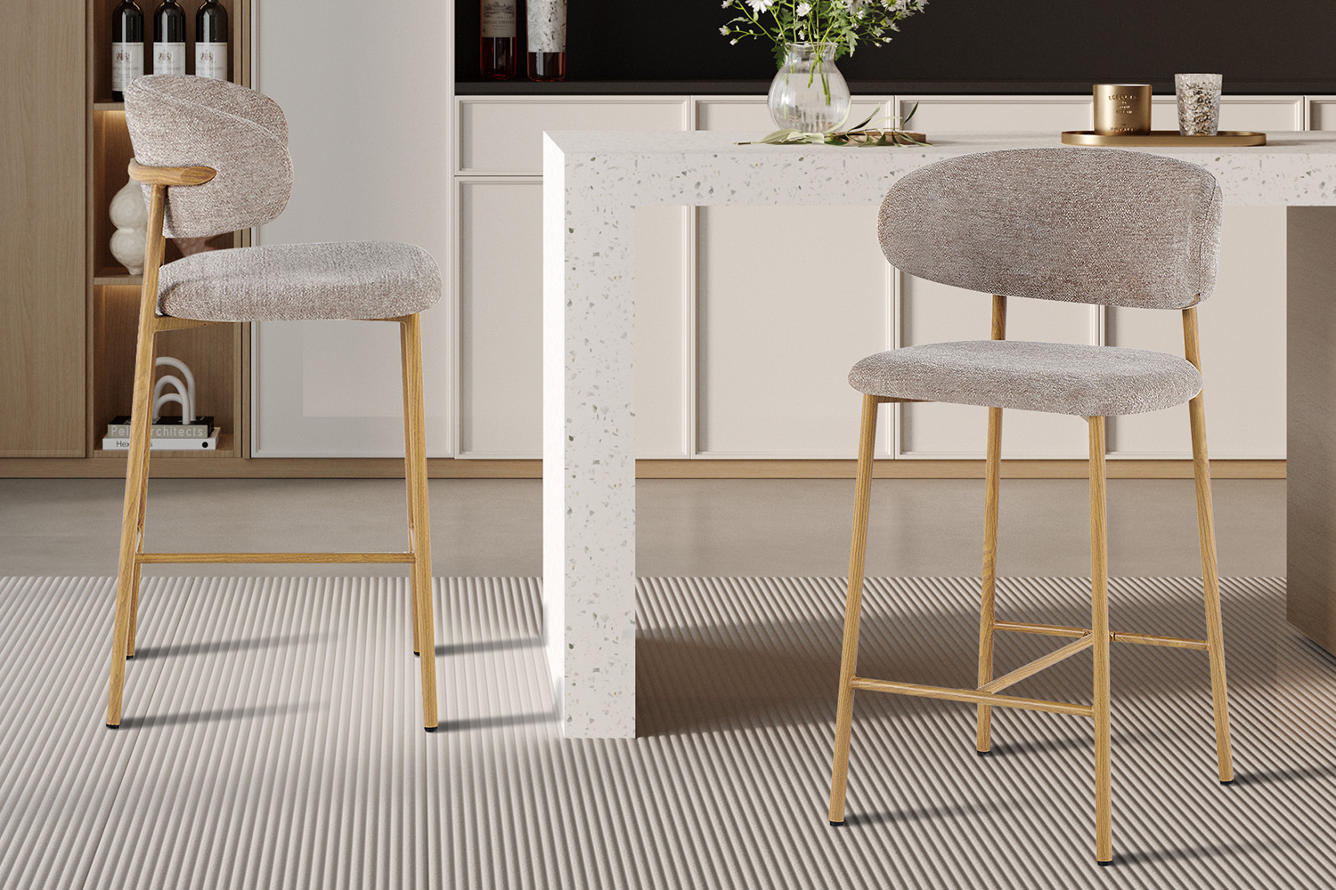 Image 1 for NEW - Counterstoel Coco Naturel - Stof Raven 30 Zand