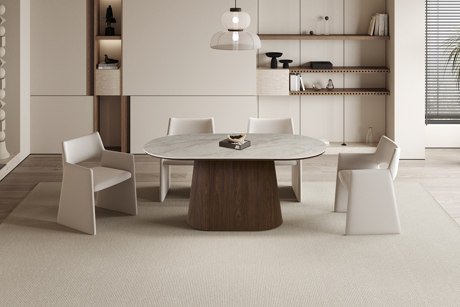 Image 1 for NEW - Tafel Vigo 180 cm Ovaal Decor Donkere Eik Shakespear Beige