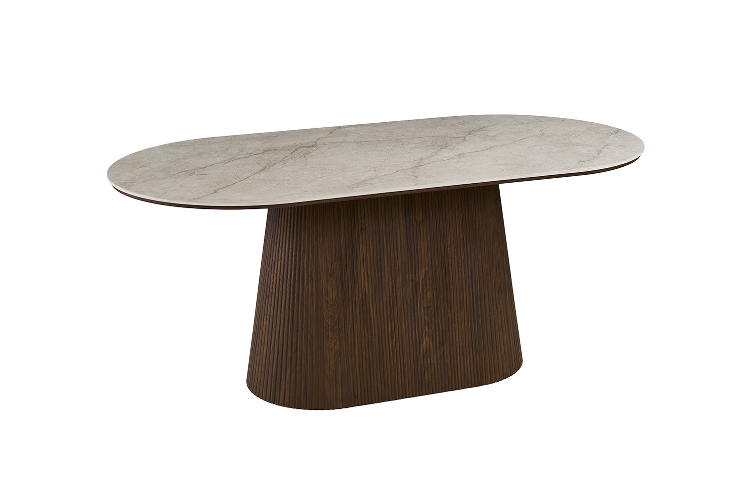 Image 6 for NEW - Tafel Vigo 180 cm Ovaal Decor Donkere Eik Shakespear Beige