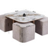 77f98335-7400-4fef-9357-95f9b99cd3df Image 7 for NEW - Salontafel Evora met 4 poefs stof Glanzend Steen Pandora