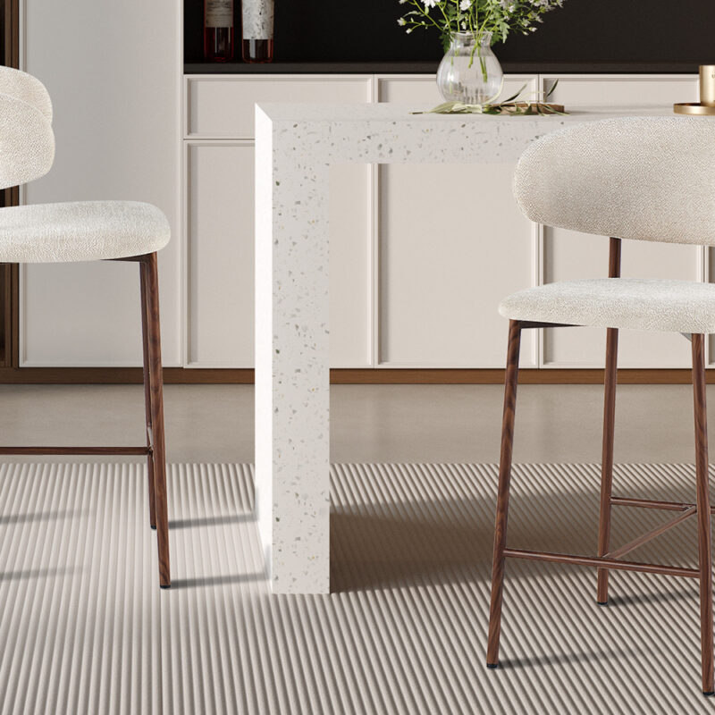 Image 1 for NEW - Counterstoel Coco Walnoot - Stof Raven 24 Beige
