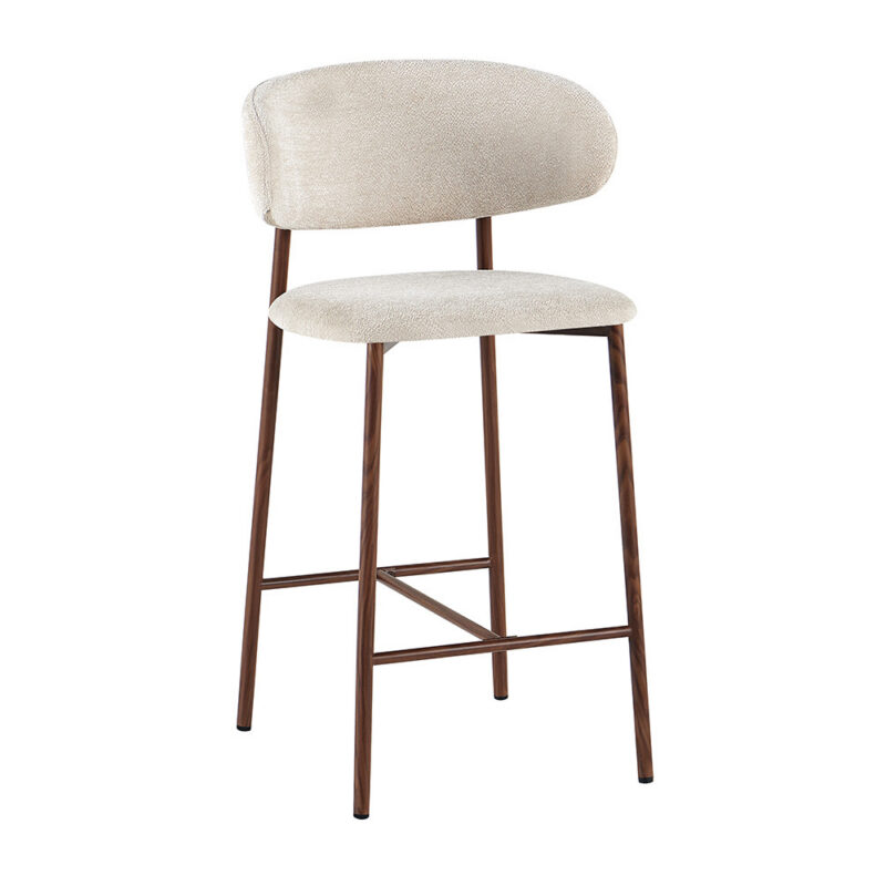 Image 5 for NEW - Counterstoel Coco Walnoot - Stof Raven 24 Beige