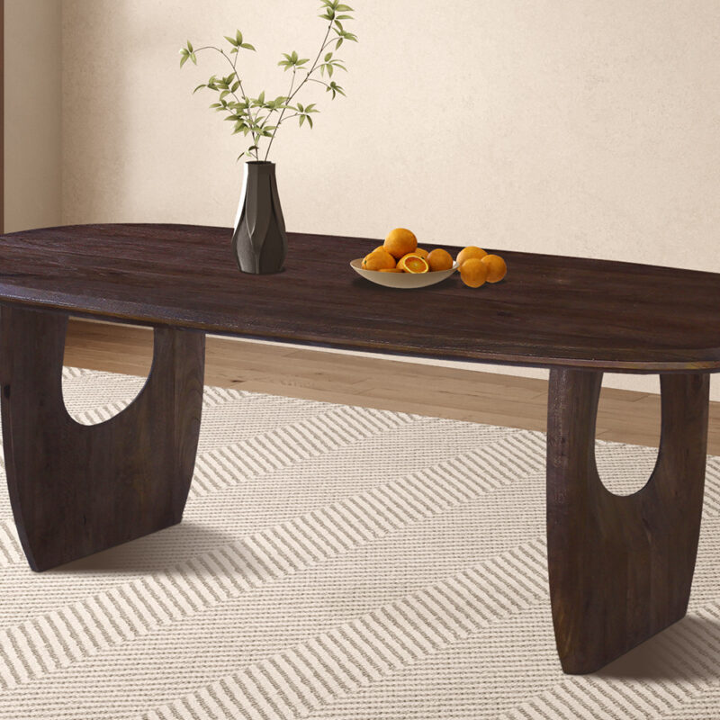 Image 2 for NEW - Tafel Braga Deens Ovaal Mango hout Donkerbruin