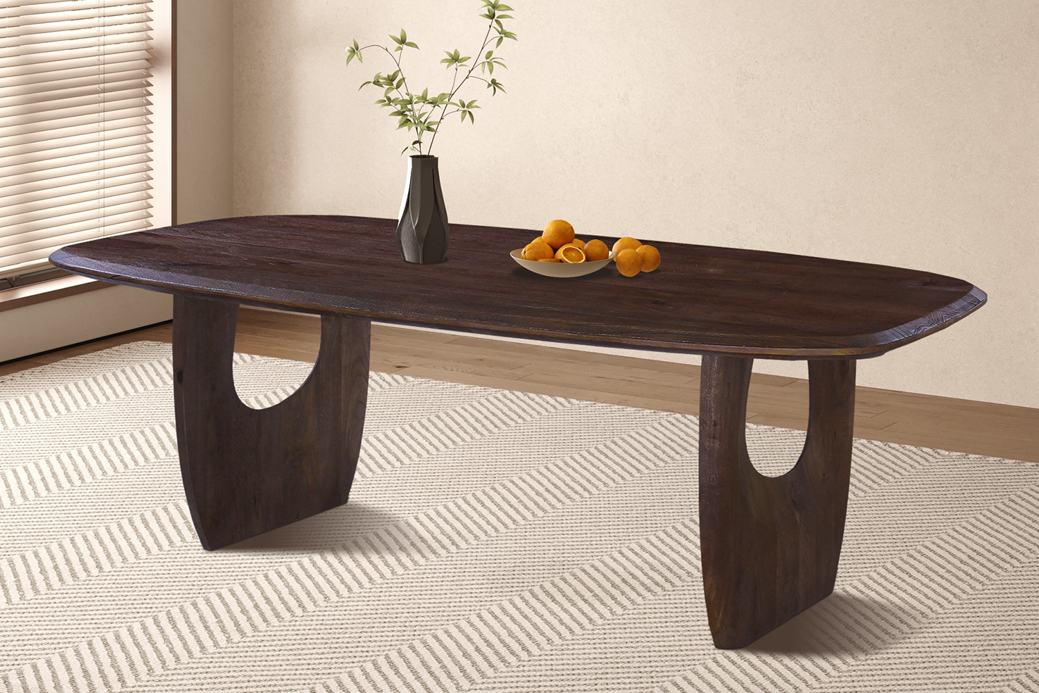 Image 2 for NEW - Tafel Braga Deens Ovaal Mango hout Donkerbruin