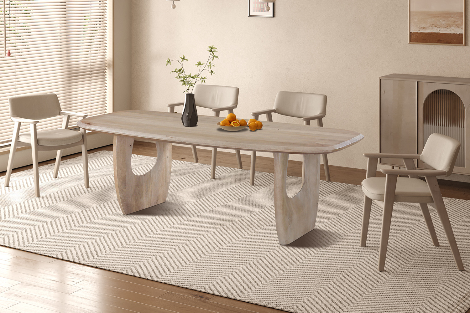 Image 1 for NEW - Tafel Braga Deens Ovaal Mango hout Amandel