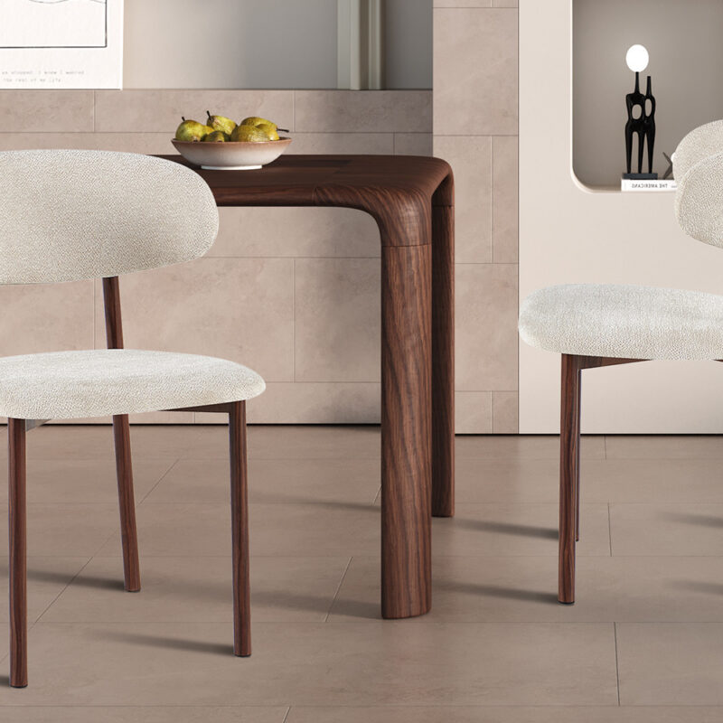 Image 1 for NEW - Stoel Coco Walnoot - Stof Fabb Raven 24 Beige