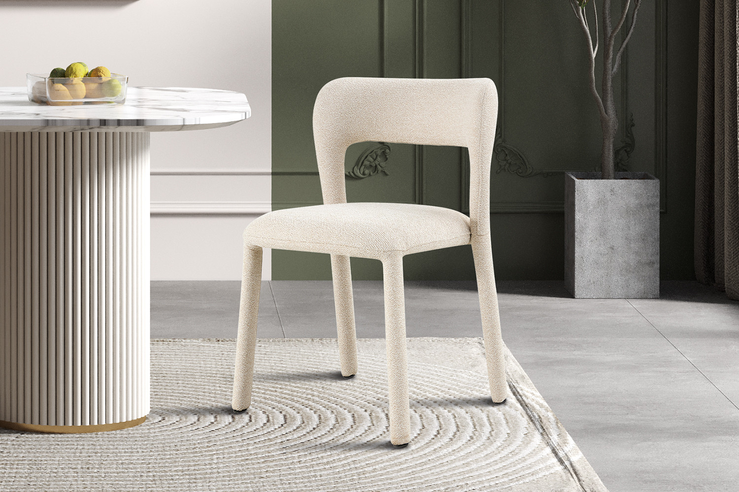 Image 2 for NEW - Stoel Elvas Stapelbaar Stof Ote Sahara 112 Beige