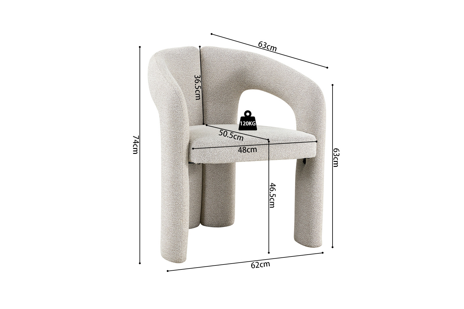 Image 10 for NEW - Stoel Beja Stof Ote Sahara 152 Ecru